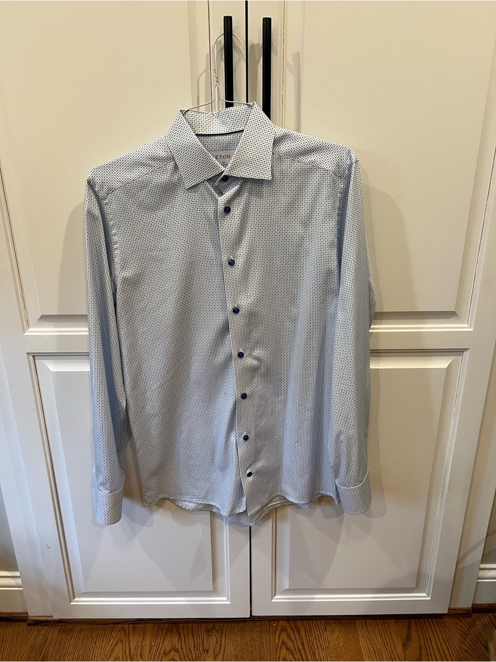 Eton Light Blue Micro-Print Men's Dress Shirt